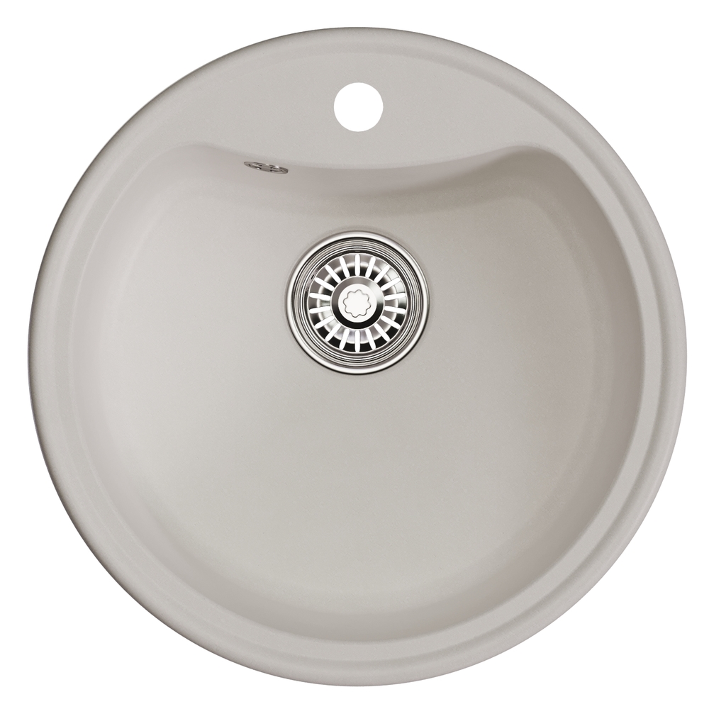 Мойкa ML-GM09 круглая, ультра-белая, 341, 510 мм, глуб. чаши 190 NEW