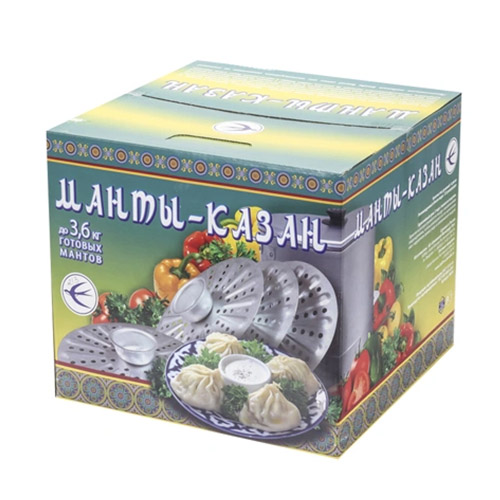 Мантоварка 10,0л с 4-мя дисками, с крышкой, штампованный алюминий 3,6кг, БЕЛАЯ КАЛИТВА, 1/1