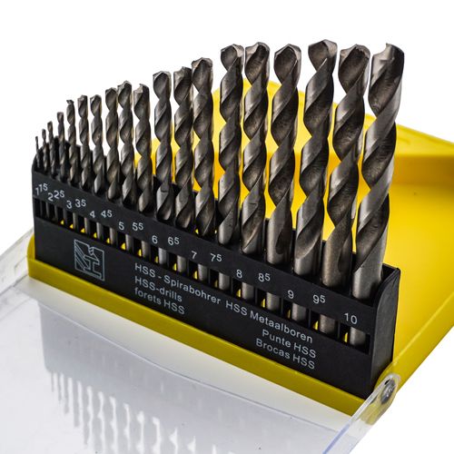 Набор сверл по металлу №2 цилиндрический хвостовик （1-10mm ） 19 шт Барракуда пластиковый кейс, 1/50