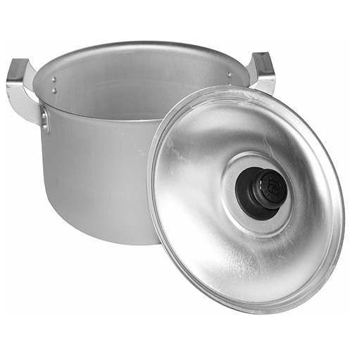 Кастрюля 3,5 л 2 мет. ручки, с крышкой, штампованный алюминий, БЕЛАЯ КАЛИТВА, 1/12