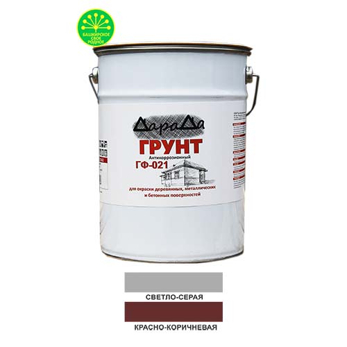 Грунт ГФ-021 светло-серый 6кг быстросохнущий, ДАРАДА, ГОСТ, 1/1