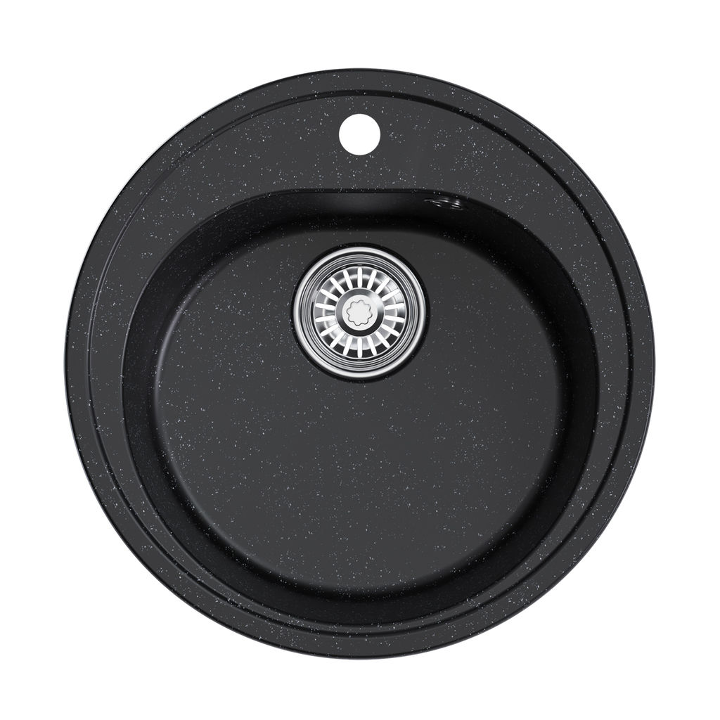 Мойкa ML-GM11 круглая, черная, 308, 500мм, глуб. чаши 180 NEW