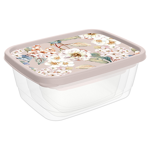 Комплект контейнеров для продуктов Homver 221160827/06, прямоугольные 0.5 л, 0.85 л, 1.5 л, с декором, бежевый, 3 шт