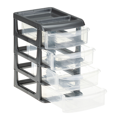 Бокс универсальный IDEA М 2771, мини, 4 секции, графитовый