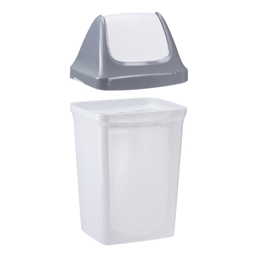 Контейнер для мусора СВИНГ 15 л, мраморный, 1/8