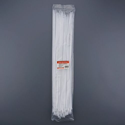 Хомут, стяжка, 500х4,8 нейлон белый 100шт/уп, 1/80