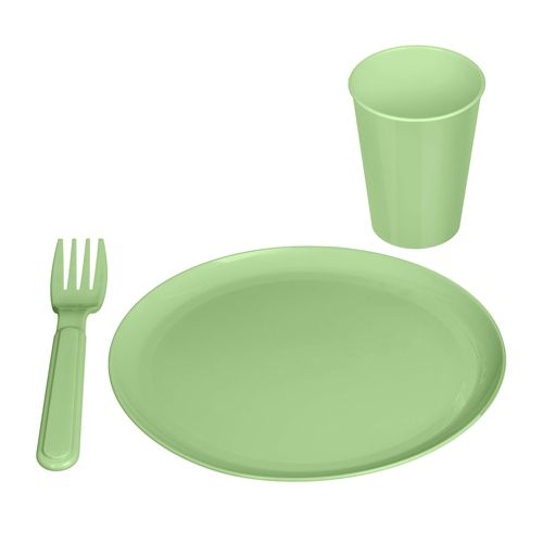 Набор для пикника Homver 223159318/08, 10 предметов на 3 персоны, зеленый