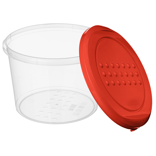 Контейнер для продуктов 0.8 л Homver Asti 221100606/04, круглый, красный