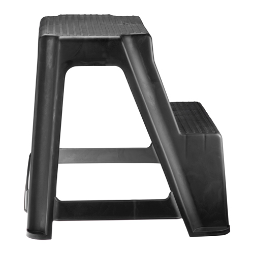 Табурет пластмассовый универсальный со ступенькой, черный, 1/1