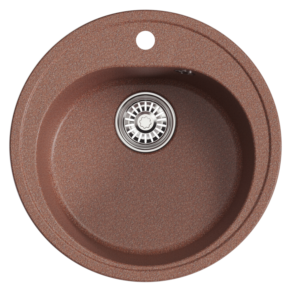 Мойкa ML-GM11 круглая, терракотовая, 307, 500мм, глуб. чаши 180 NEW