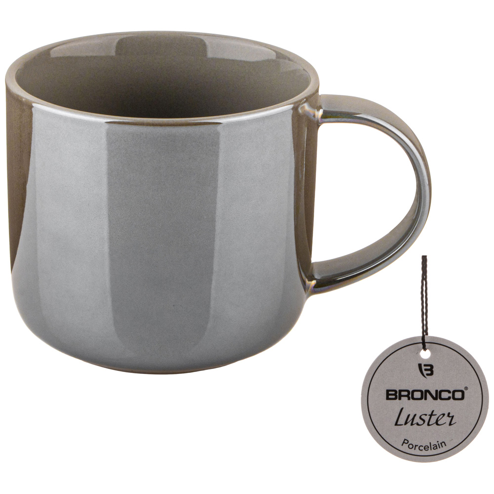 КРУЖКА BRONCO, GLOSS, 440 МЛ СВЕТЛО-СЕРАЯ, МАЛ=4ШТ./КОР=24ШТ.