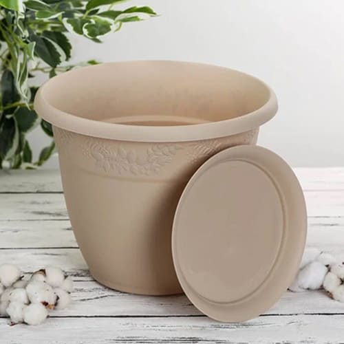 Горшок для цветов Рябина d-310мм 10л с поддоном Латте, 1/10