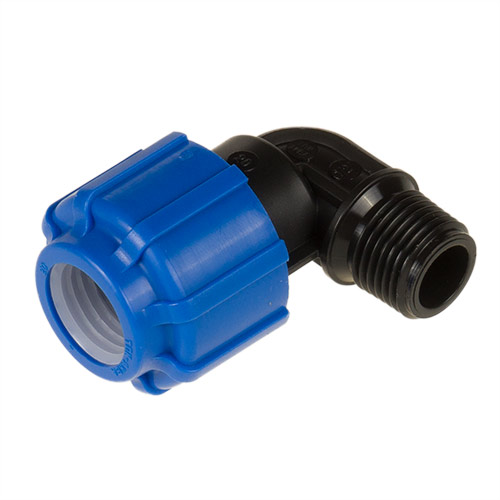 ПНД отвод с нар. резьб 20х1/2, обж, ПОЛИТЭК, 10/200