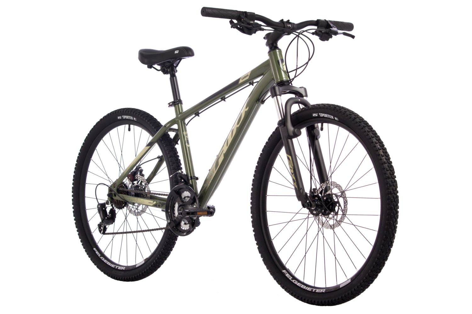 Велосипед FOXX 26" CAIMAN зеленый,сталь, размер 18"