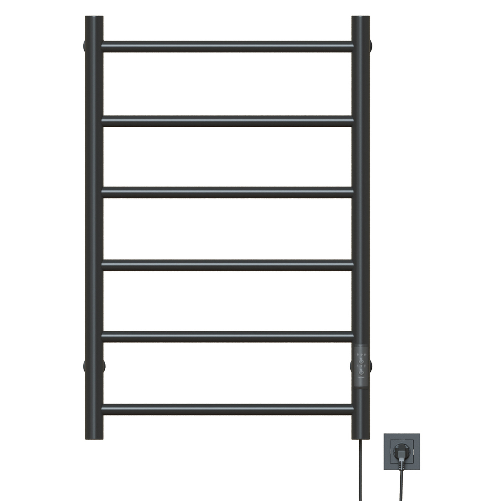 Полотенцесушитель MIXLINE VEGA 80х50, таймер, 289 Вт, 6 перекладин электрический ГРАФИТ
