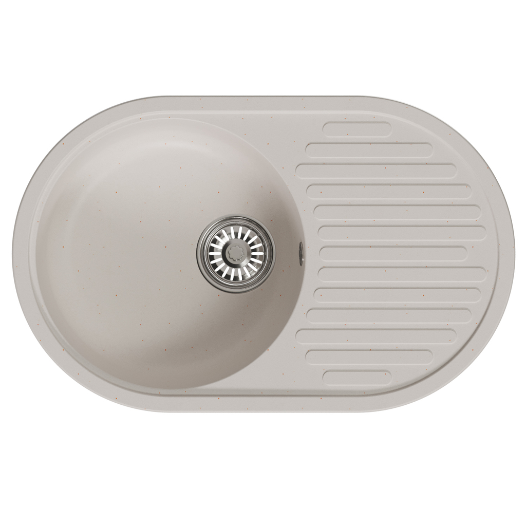 Мойка ML-GM16 овальная с крылом, белая, 331, 730*460*180мм NEW