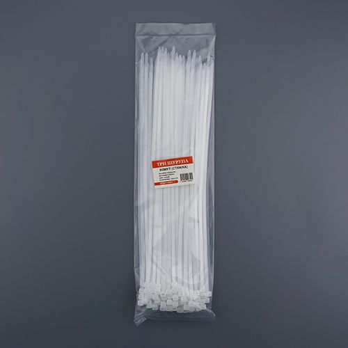 Хомут, стяжка, 350х4,8 нейлон белый 100шт/уп, 1/100