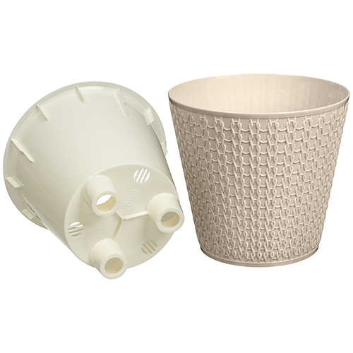 Горшок для цветов 1.6 л Homver Velvet 221602827/01, 160 мм, бежевый