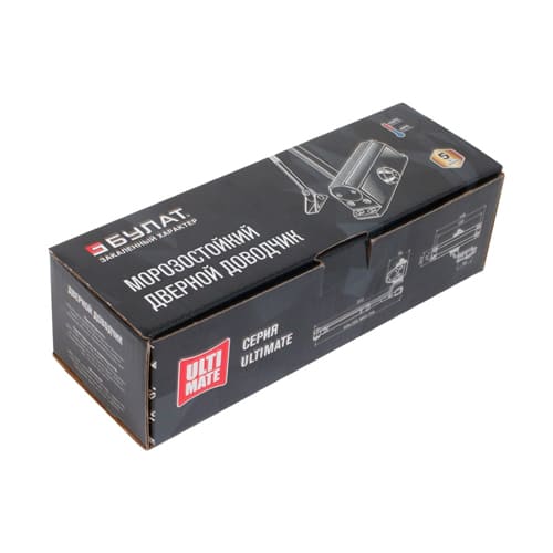 Доводчик дверной БУЛАТ ULTIMATE ДД-60 A-C, 25-80 кг, коричневый, морозостойкий, 1/10
