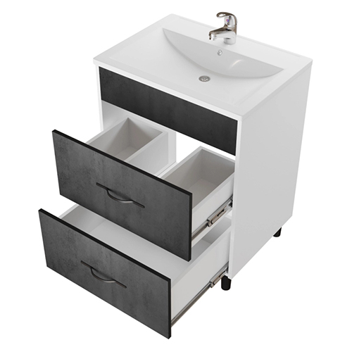 Тумба+Раковина Сура-60 под раковину МАРГО-60, MIXLINE, ПВХ, 1/1