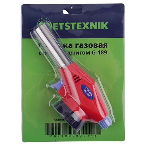 Горелка газовая на баллон 220гр, с пьезоподжигом G-0580 1/100