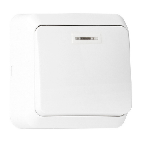 Выключатель ОП 1кл. с инд. Smartbuy 250В 10А белый, SBE-03w-10-SW1-1, Юпитер, 1/200