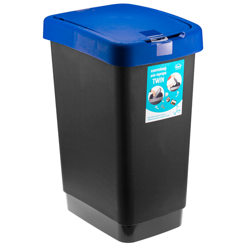 Контейнер для мусора 25 л IDEA ТВИН М 2469, синий