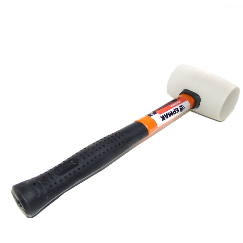 Киянка резиновая 225гр белая, фибегласовая ручка ЕРМАК, 1/60