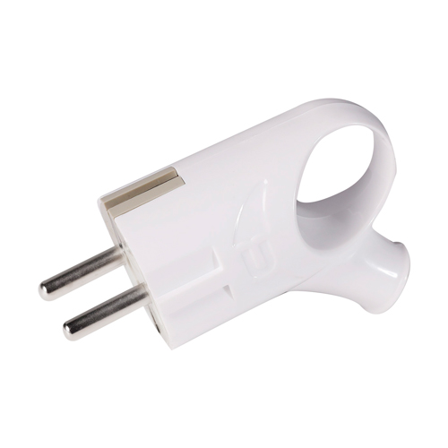 Вилка электр. угловая с/з 16А Smartbuy с кольцом белая 250В, SBE-16-P03-w, 5/40/480