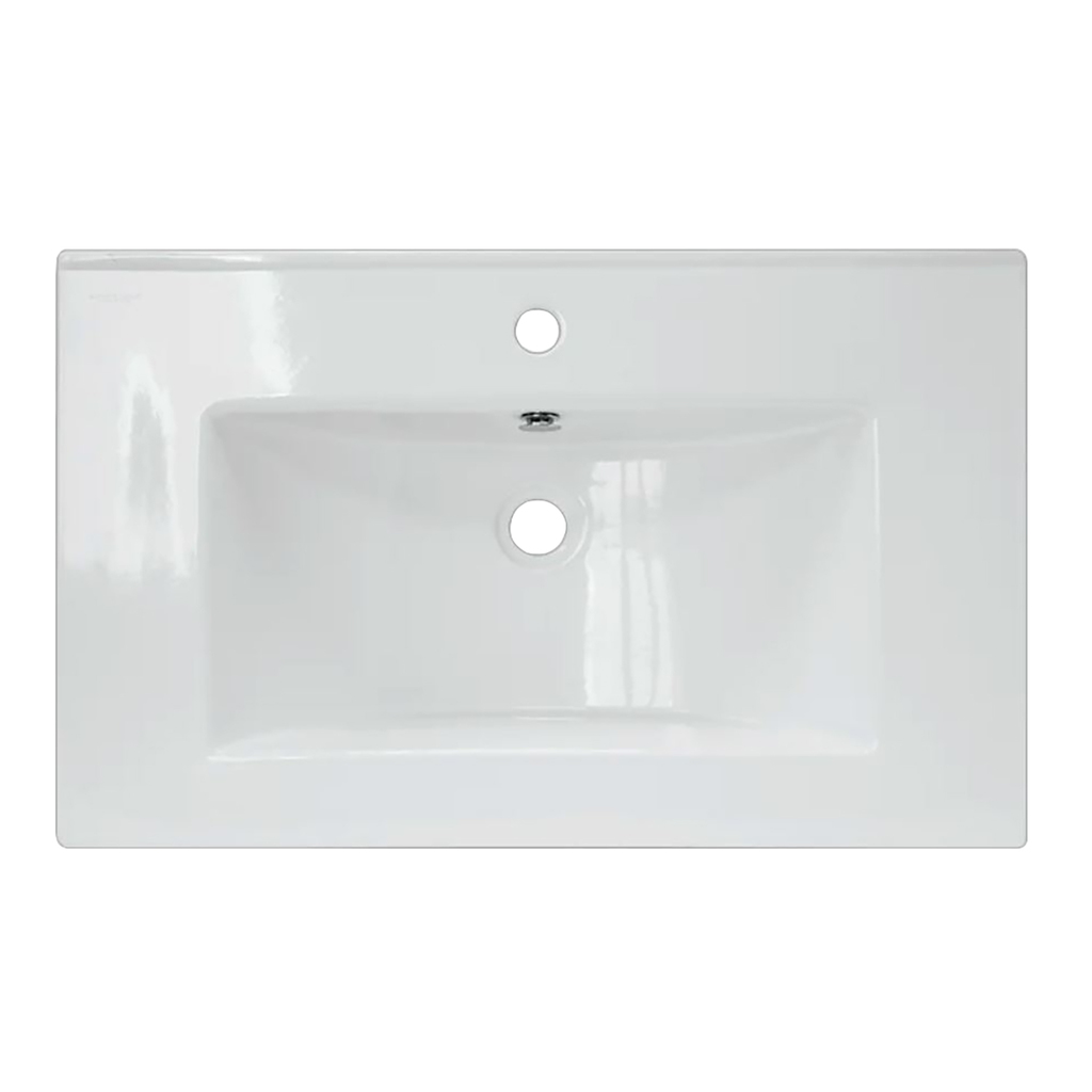 Раковина накладная, Quadro 75,  белая с отв без кроншт, Sanita Luxe