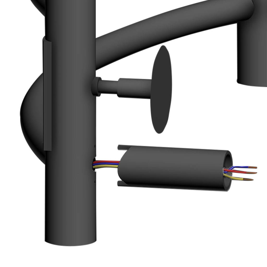 Полотенцесушитель MIXLINE VEGA 80х50, таймер, 382Вт, 7 перекладин + ПОЛКА электрический ЧЕРНЫЙ