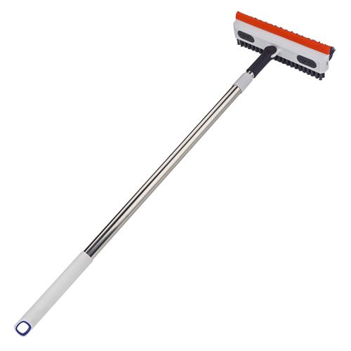 Водосгон-щетка телескопическая ручка 110см, резинка 22см трехсторонняя, с отверстиями для тряпки, металлическая ручка, 1/80