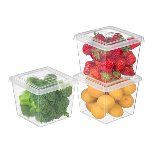 Комплект контейнеров для заморозки Homver Asti 221101301/00, квадратных 1 л х 3 шт, бесцветный