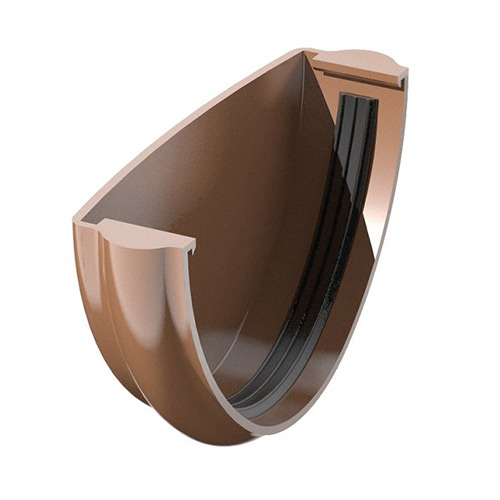 Водосточная система VERAT-Заглушка желоба, цвет коричневый, 1/10