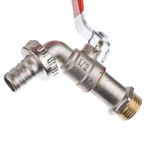 Кран водоразборный 1/2 с носиком под шланг комбинированный, латунь + цинк, 140 г, 1/160