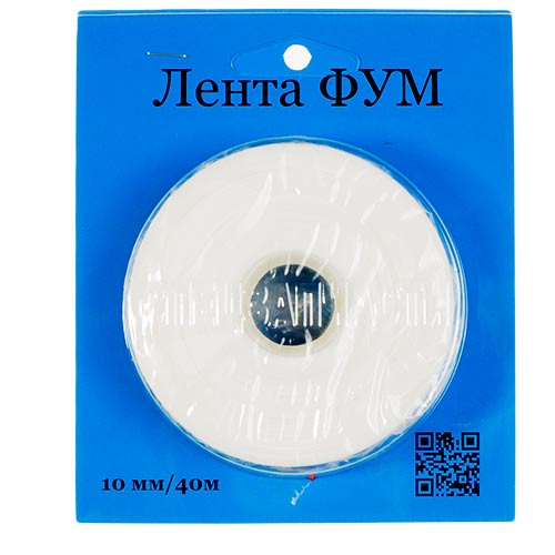 Лента ФУМ 40м, Россия, 10мм на воду и газ, 70гр, син. бл. , Россия, 1/125