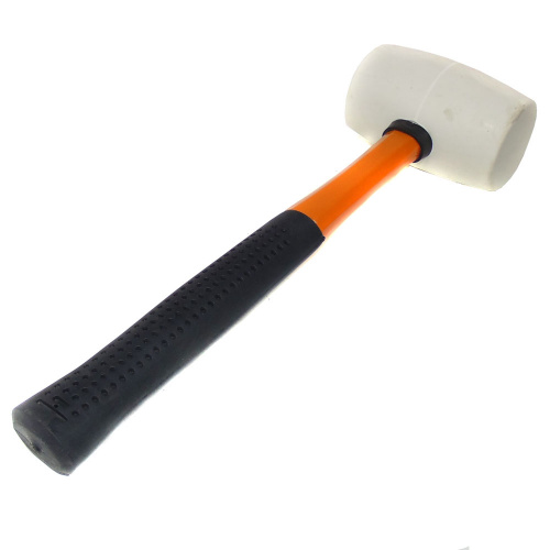 Киянка резиновая 460гр белая, фиберглассовая ручка ЕРМАК, 1/40