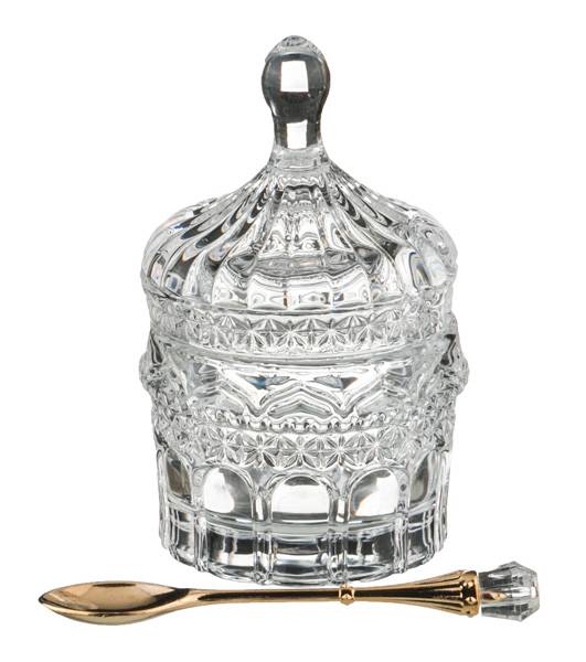 ИКОРНИЦА С ЛОЖКОЙ 125 МЛ. 7,5*7,5 СМ. ВЫСОТА=12 СМ. КОЛЛЕКЦИЯ "MUZA" (КОР=24ШТ.)