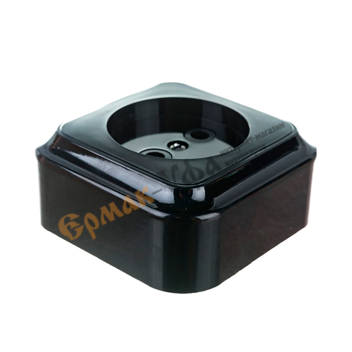 Розетка ОП 1-местн BYLECTRICA, РА16-255, ЧЕРНАЯ, 1/16/64