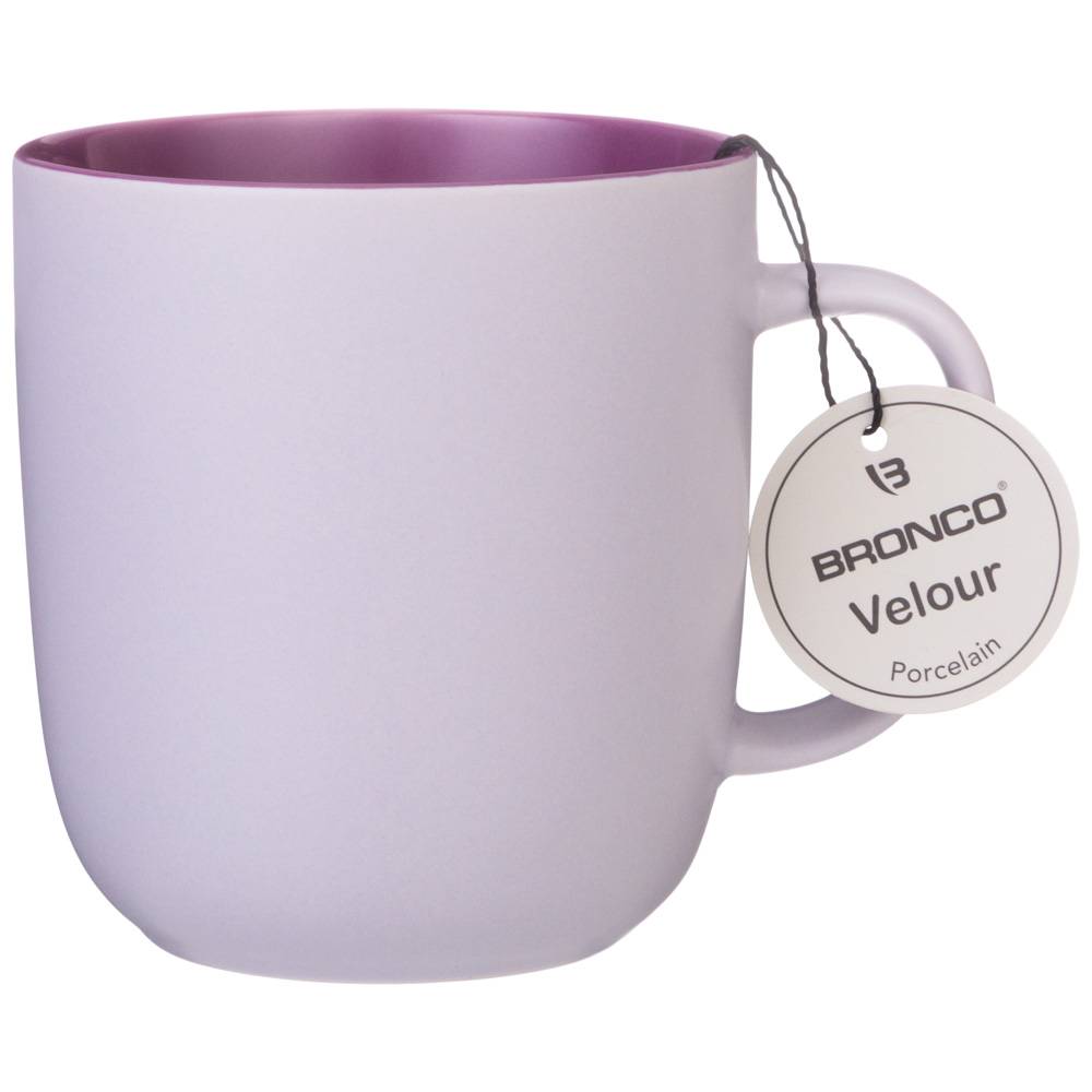 КРУЖКА BRONCO, VELOUR, 400 МЛ ЛИЛОВАЯ, МАЛ=4ШТ./КОР=24ШТ.