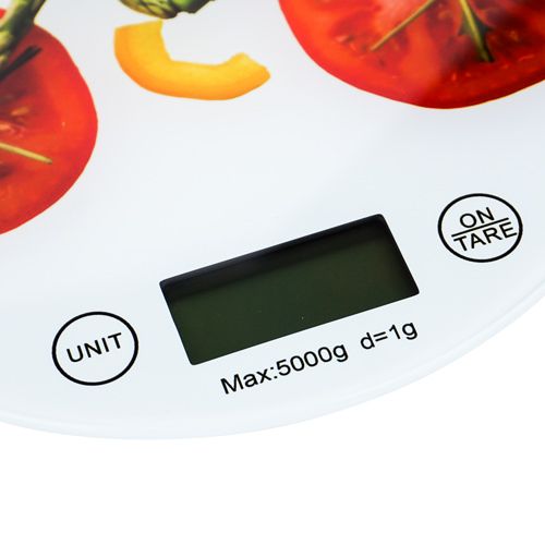 Весы кухонные электронные 5 кг 20см стекло, 1/40