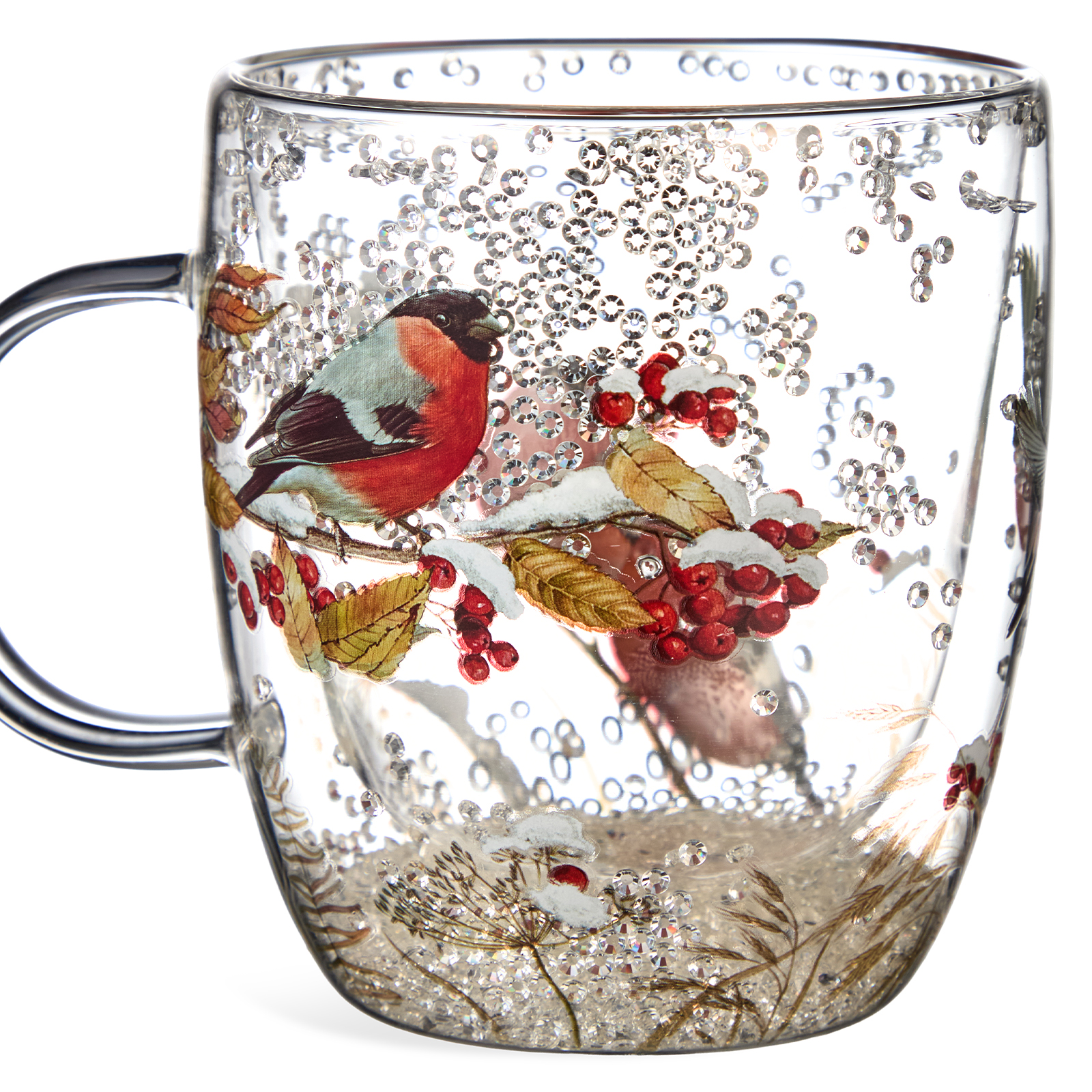 КРУЖКА С ДВОЙНЫМИ СТЕНКАМИ "СНЕГИРИ" 410 МЛ