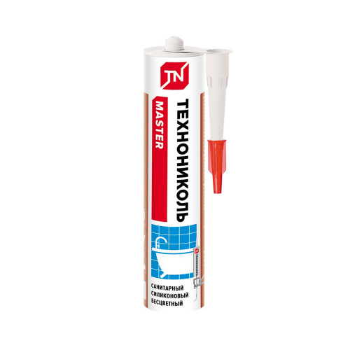 Герметик силиконовый санитарный бесцветный 280мл ТЕХНОНИКОЛЬ картридж, 1/12
