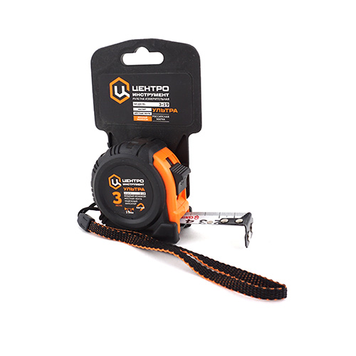 Рулетка 3м Ультра 19мм каучук с фиксатором магнитная, 1/72