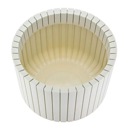 Горшок для цветов Шато d-380мм h-300мм 29л белый ротанг, 1/1