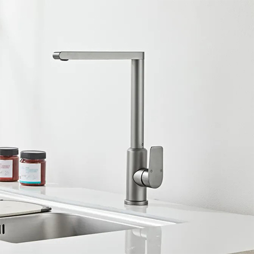 Смеситель для кухни DIKALAN AL4076-G высокий излив, серый матовый, 1/10