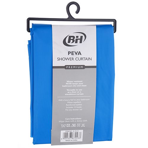 Штора для ванной комнаты PEVA 180х180см А-19 цвета в ассортименте, 1/60