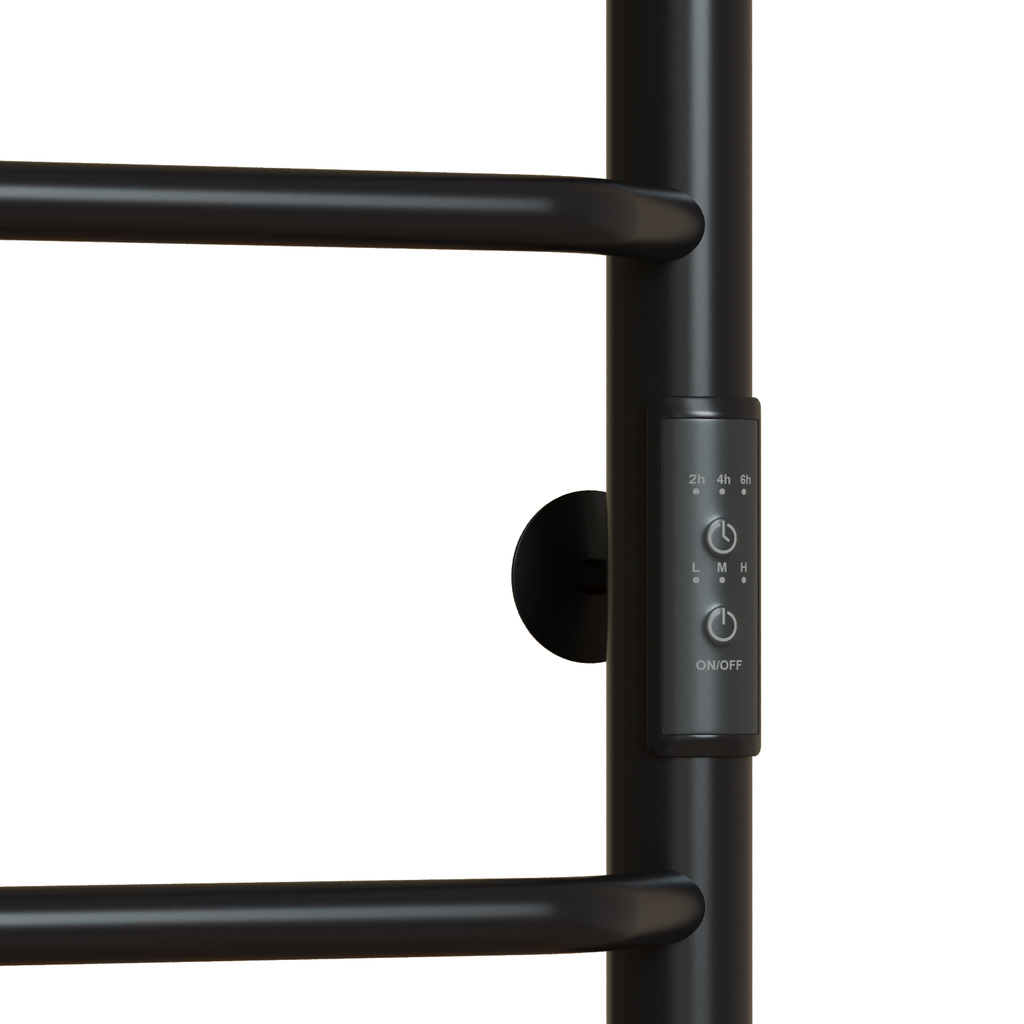 Полотенцесушитель MIXLINE MIRA 60х50, таймер, 201 Вт, 4 перекладины электрический ЧЕРНЫЙ