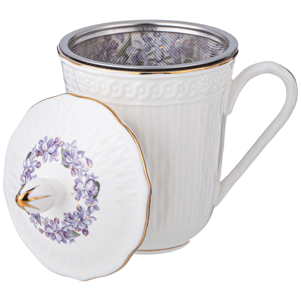 КРУЖКА ЗАВАРОЧНАЯ LEFARD, LILAC, С КРЫШКОЙ И СИТОМ 350 МЛ, КОР=36ШТ.