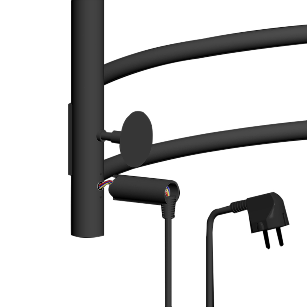 Полотенцесушитель MIXLINE VEGA 80х50, таймер, 318 Вт, 8 перекладин электрический ЧЕРНЫЙ